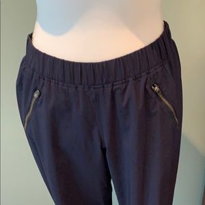 Athleta jogger navy pants with ruched bottom